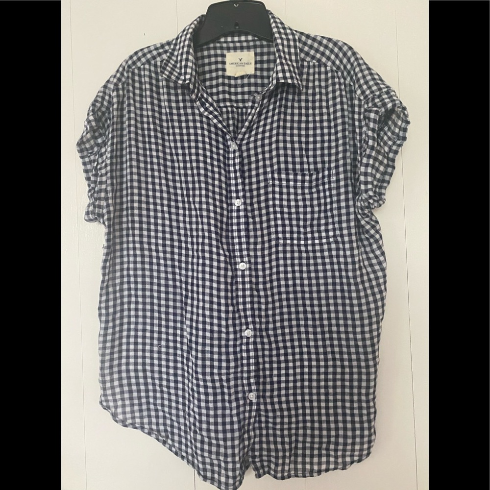 american eagle gingham top